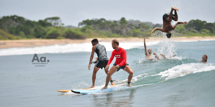 Arugam Bay Surf Lessons : Beginner Surf Experience - Baby Point and Peanut Farm give beginners room to learn
