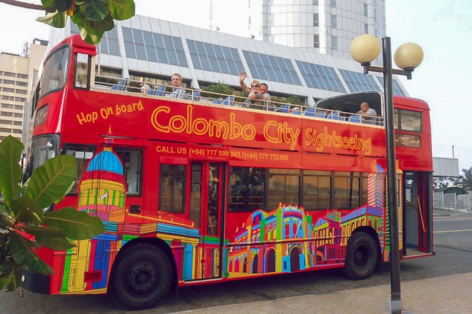 Colombo City Tour by Open-Deck Bus - The Colombo Lighthouse and an early post-independence marker