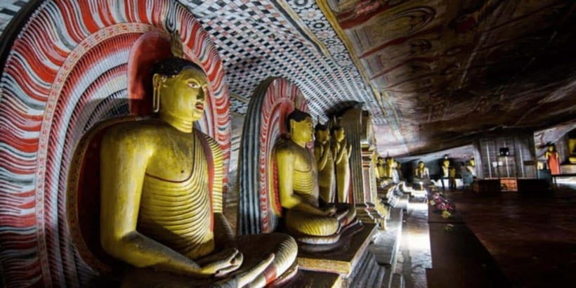 Kandy to Sigiriya Private Tour by Tuk Tuk with All Fees - Dambulla Cave Temple, five caves above the plain