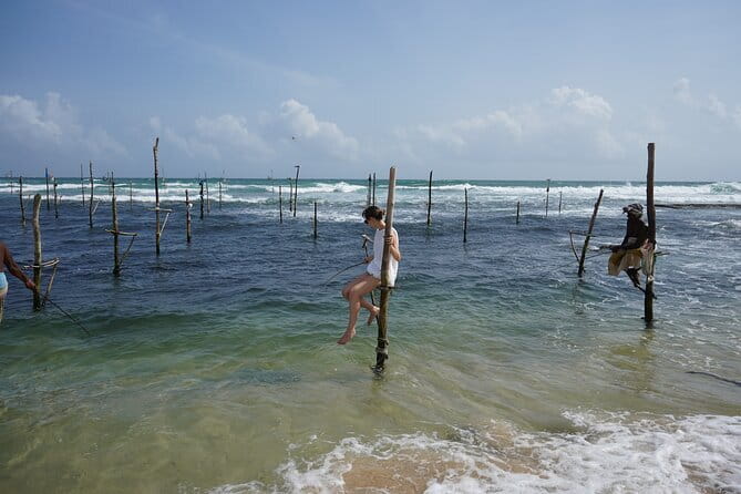 Private Galle Day Tour with River Safari, Stilt fishing & Turtles - Stilt fishing along the coast